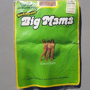 Vintage 1980s Big Mama Beige Stockings XL New NOS